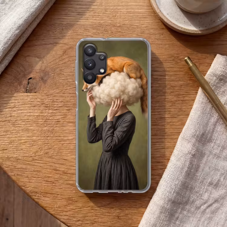 Vos - Surrealistisch - Groen Telefoonhoesje Samsung Galaxy A32 5G klein -sfeer1