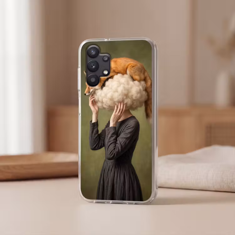 Vos - Surrealistisch - Groen Telefoonhoesje Samsung Galaxy A32 5G klein -sfeer2