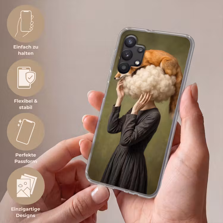 Vos - Surrealistisch - Groen Telefoonhoesje Samsung Galaxy A32 5G klein -sfeer3_DE