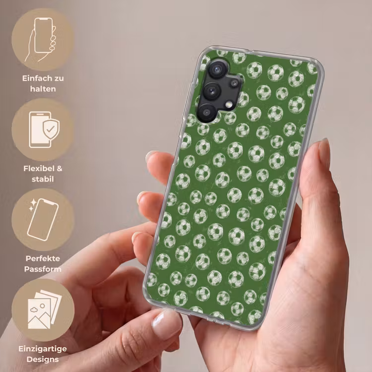 Voetbal - Sport - Groen Telefoonhoesje Samsung Galaxy A32 5G klein 346 -sfeer3_DE