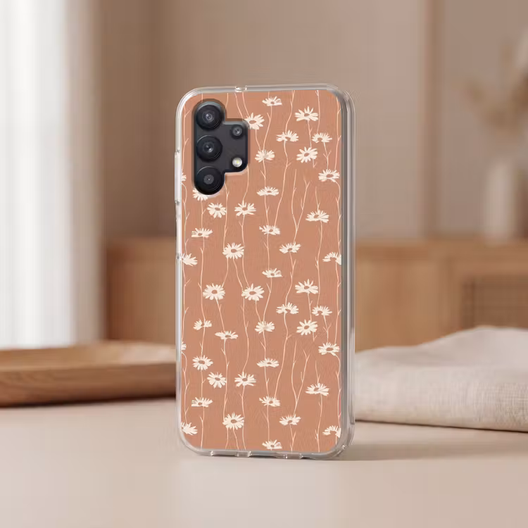 Madeliefjes - Subtiel - Terracotta Telefoonhoesje Samsung Galaxy A32 5G klein 346 -sfeer2