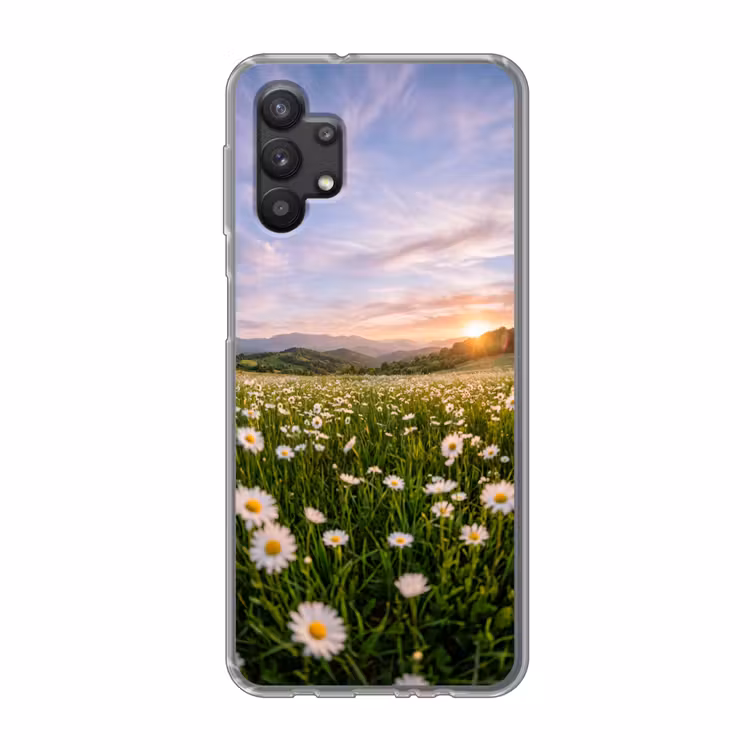 Madelief - Veld - Heuvels - Groen Telefoonhoesje Samsung Galaxy A32 5G klein -3d