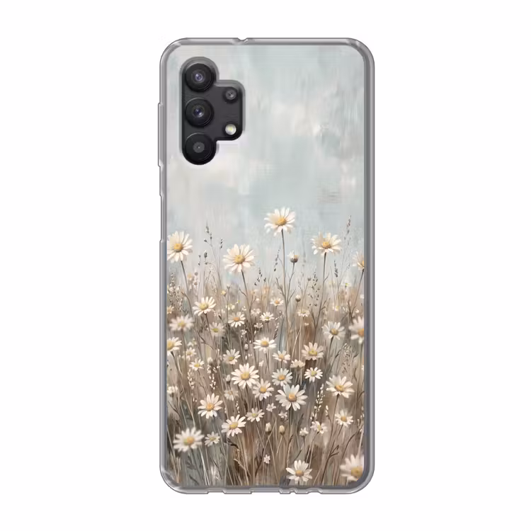 Madelief - Illustratie - Wit Telefoonhoesje Samsung Galaxy A32 5G klein -3d
