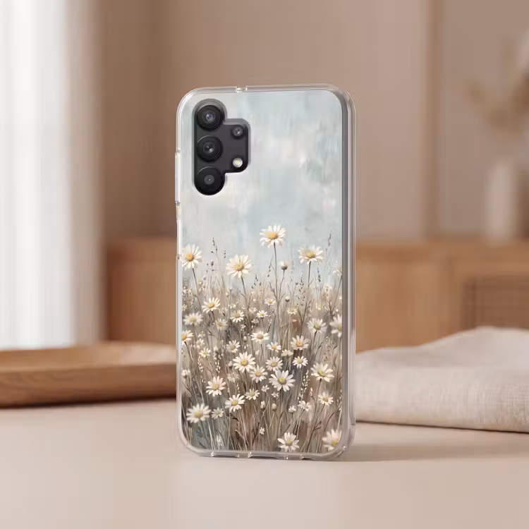 Madelief - Illustratie - Wit Telefoonhoesje Samsung Galaxy A32 5G klein -sfeer2