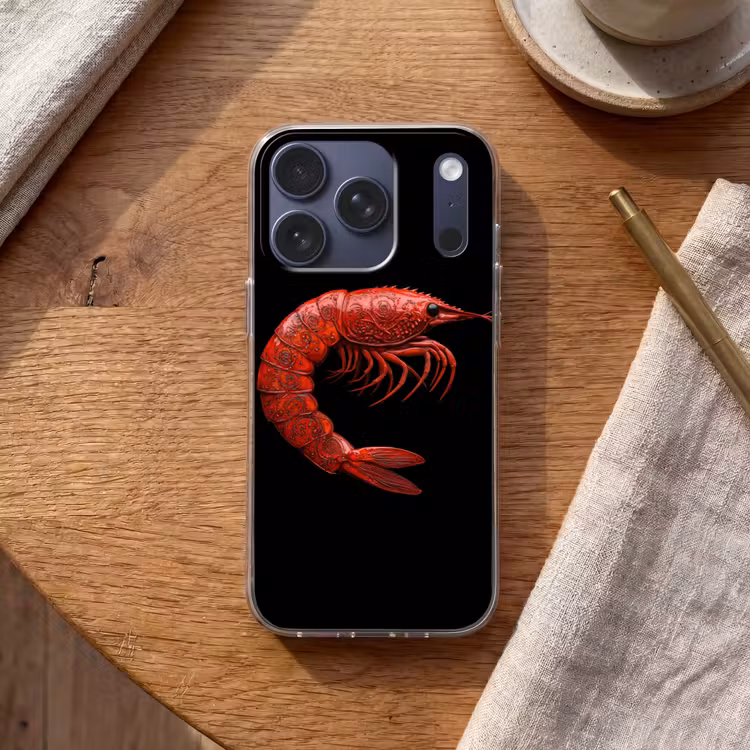 Garnaal - Rood - Dieren Telefoonhoesje iPhone 17 Pro klein -sfeer1