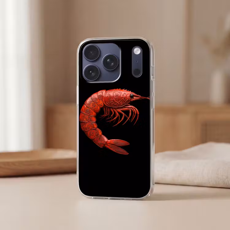 Garnaal - Rood - Dieren Telefoonhoesje iPhone 17 Pro klein -sfeer2