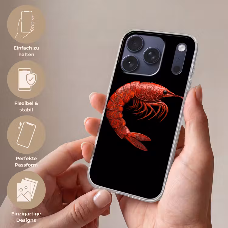Garnaal - Rood - Dieren Telefoonhoesje iPhone 17 Pro klein -sfeer3_DE