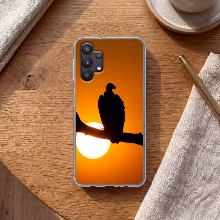 Gier - Tak - Zon - Oranje Telefoonhoesje Samsung Galaxy A32 5G klein -sfeer1