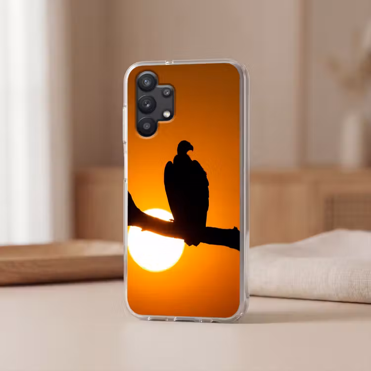 Gier - Tak - Zon - Oranje Telefoonhoesje Samsung Galaxy A32 5G klein -sfeer2