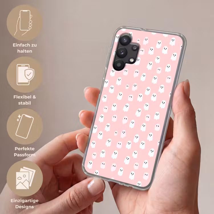Spookjes - Patroon - Roze Telefoonhoesje Samsung Galaxy A32 5G klein 346 -sfeer3_DE