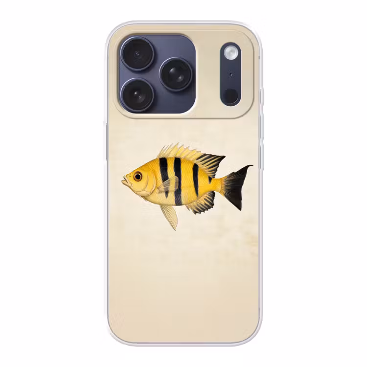 Geel - Vis - Strepen - Tropisch Telefoonhoesje iPhone 17 Pro klein -3d