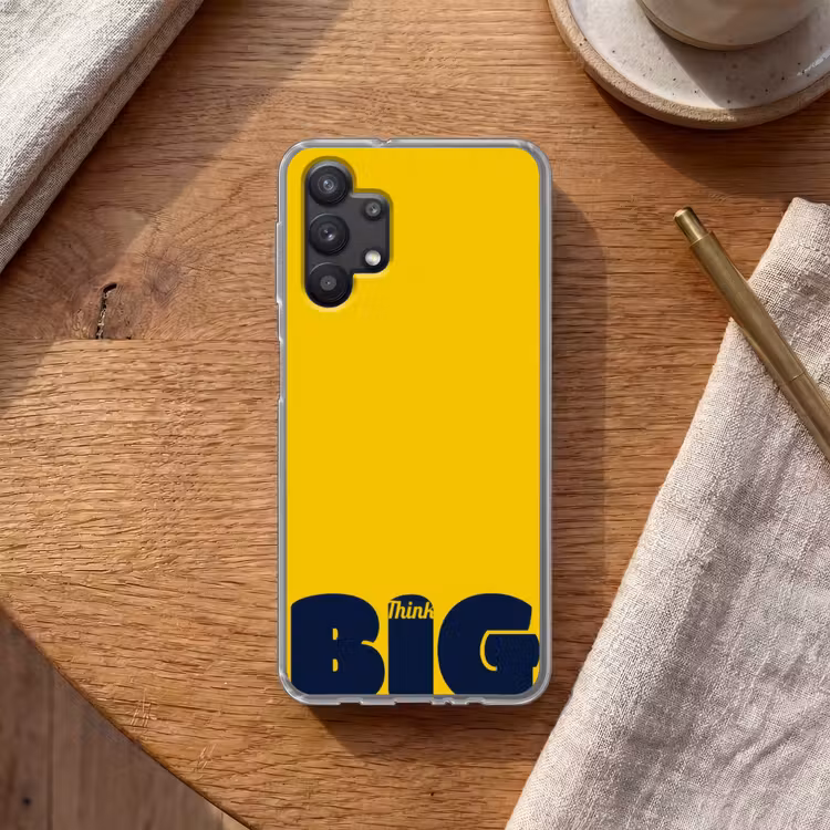 Geel - Think big - Grafisch Telefoonhoesje Samsung Galaxy A32 5G klein -sfeer1