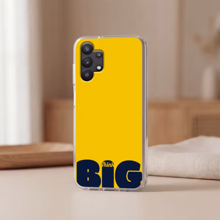 Geel - Think big - Grafisch Telefoonhoesje Samsung Galaxy A32 5G klein -sfeer2