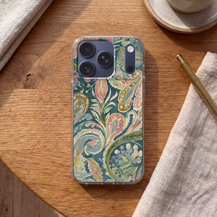 Patroon - Kleurrijk - Sierlijk - Groen Telefoonhoesje iPhone 17 Pro klein -sfeer1