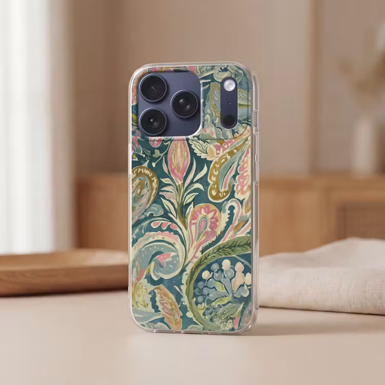 Patroon - Kleurrijk - Sierlijk - Groen Telefoonhoesje iPhone 17 Pro klein -sfeer2