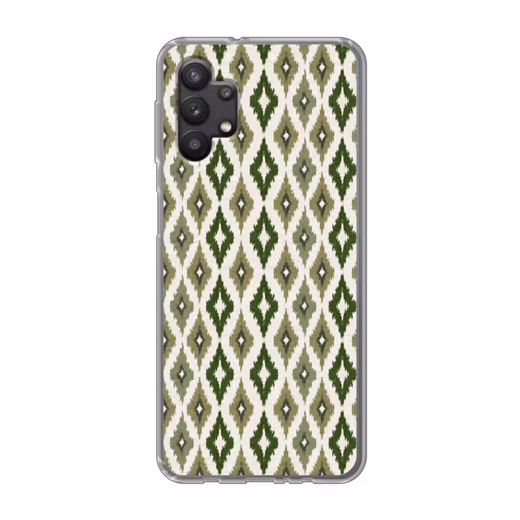 Geografisch - Ruitmotief - Groen Telefoonhoesje Samsung Galaxy A32 5G klein 346 -3d