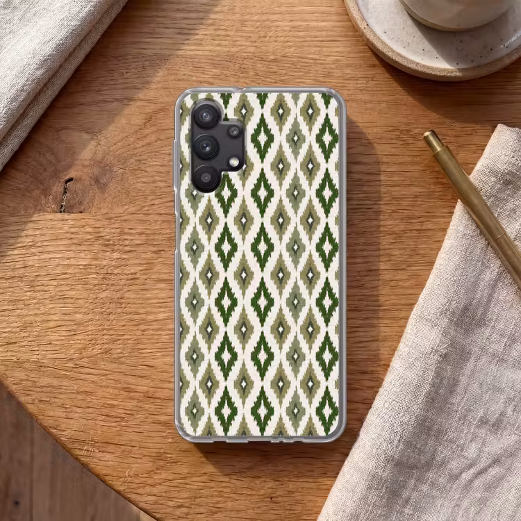 Geografisch - Ruitmotief - Groen Telefoonhoesje Samsung Galaxy A32 5G klein 346 -sfeer1