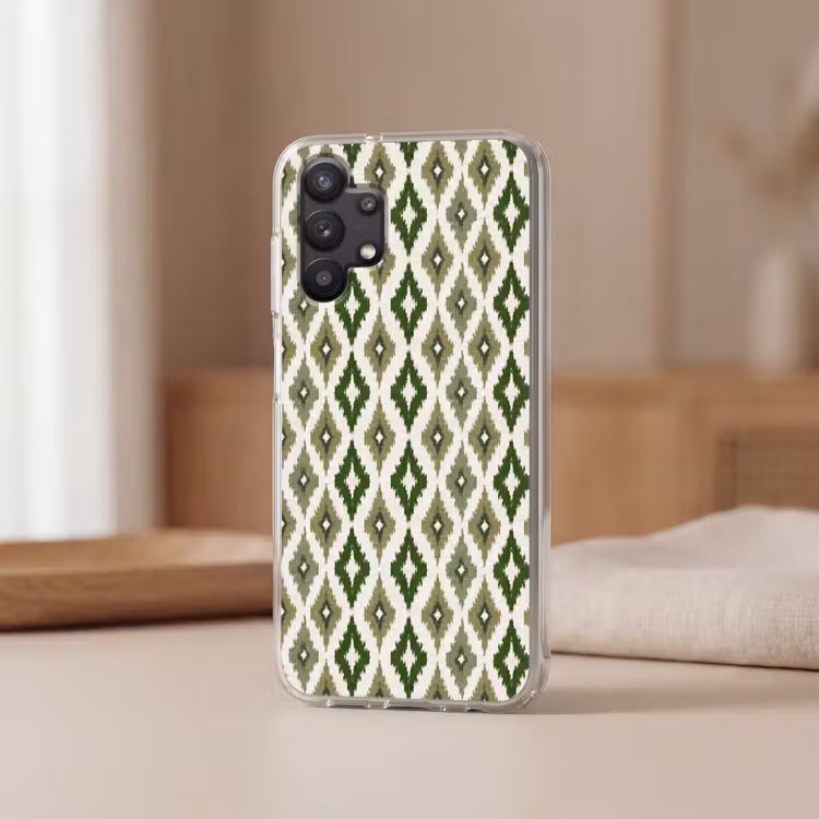 Geografisch - Ruitmotief - Groen Telefoonhoesje Samsung Galaxy A32 5G klein 346 -sfeer2