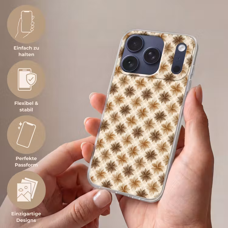 Geografisch - Patroon - Bruin Telefoonhoesje iPhone 17 Pro klein 878 -sfeer3_DE