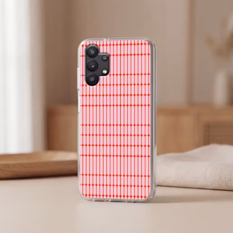 Geometrisch - Minimalistisch - Rood - Roze Telefoonhoesje Samsung Galaxy A32 5G klein 346 -sfeer2