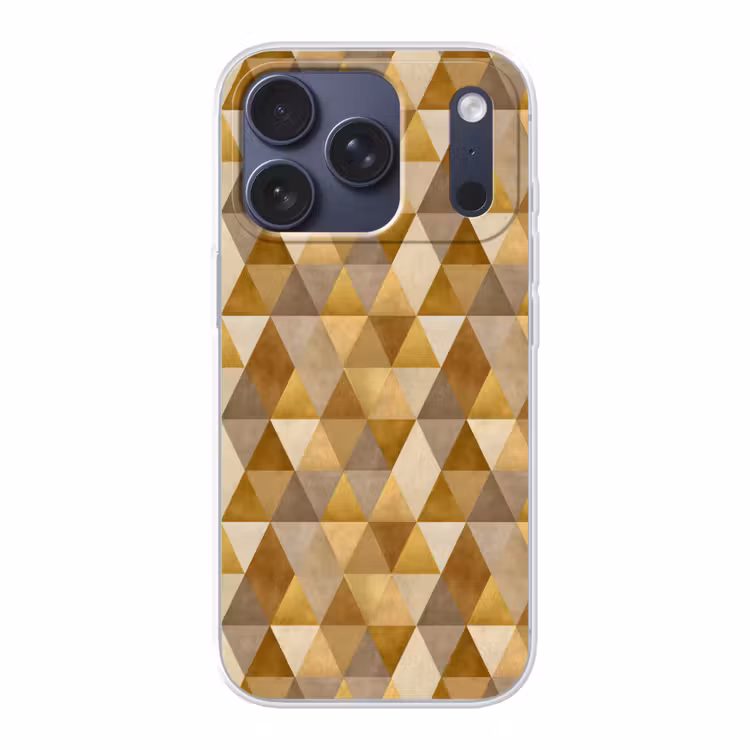 Geometrisch - Driehoek - Goud Telefoonhoesje iPhone 17 Pro klein 878 -3d