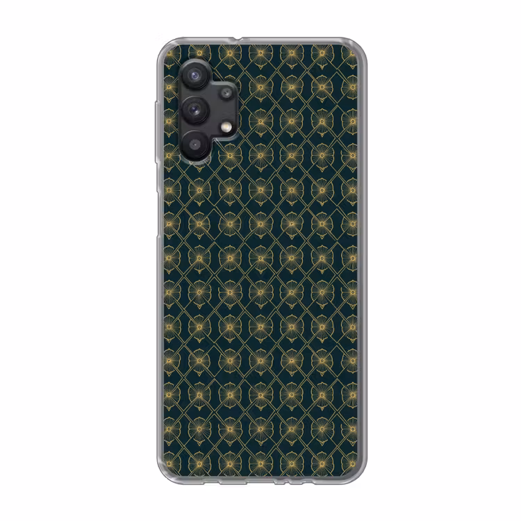 Geometrisch - Elegant - Groen Telefoonhoesje Samsung Galaxy A32 5G klein 346 -3d