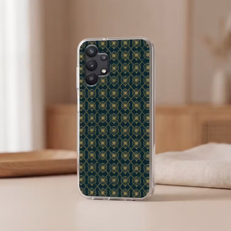Geometrisch - Elegant - Groen Telefoonhoesje Samsung Galaxy A32 5G klein 346 -sfeer2