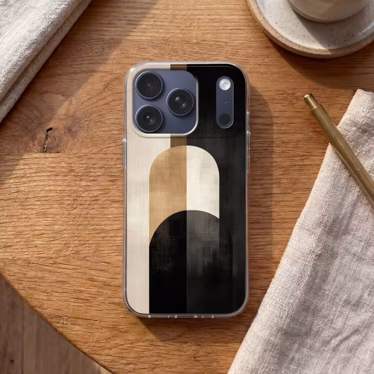 Geometrische - Vormen - Wit Telefoonhoesje iPhone 17 Pro klein -sfeer1
