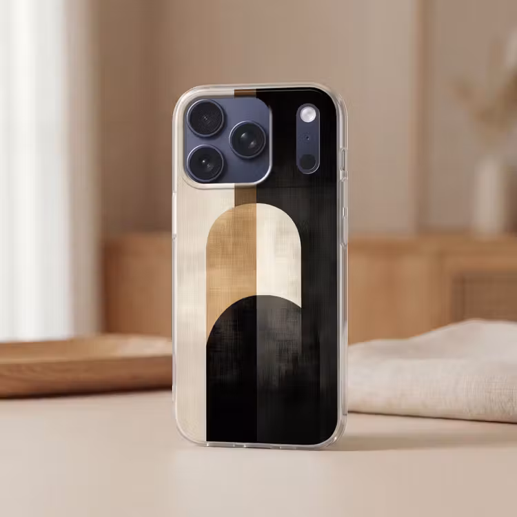 Geometrische - Vormen - Wit Telefoonhoesje iPhone 17 Pro klein -sfeer2