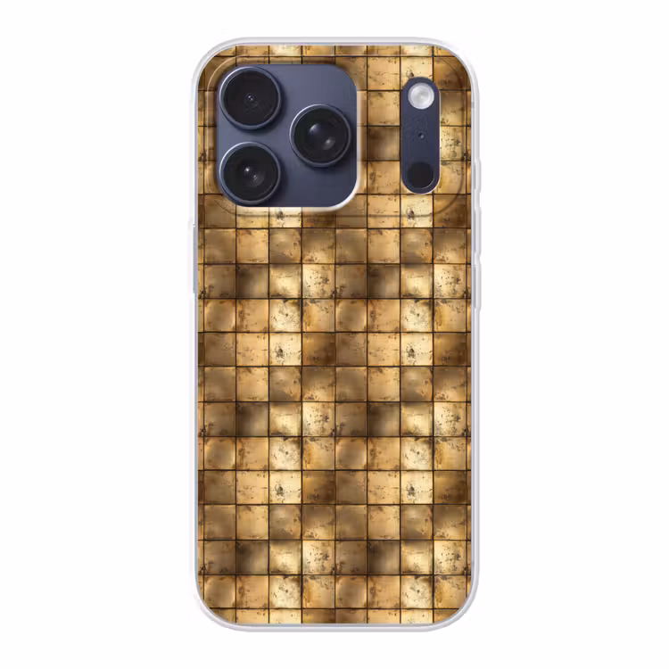 Geometrisch - Tegels - Goud Telefoonhoesje iPhone 17 Pro klein 878 -3d