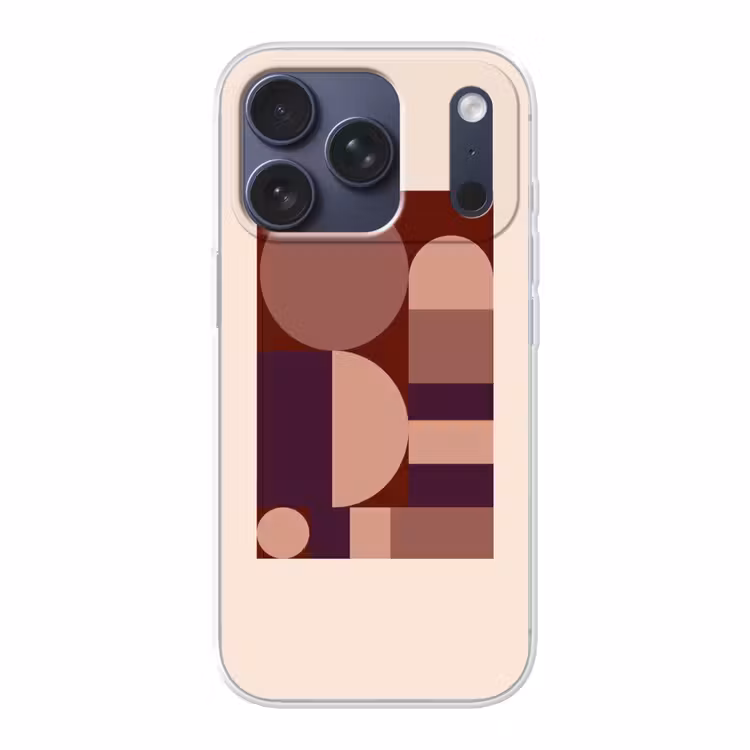Geometrisch - Cirkels - Rood Telefoonhoesje iPhone 17 Pro klein -3d