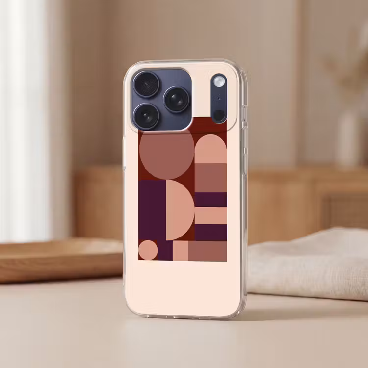 Geometrisch - Cirkels - Rood Telefoonhoesje iPhone 17 Pro klein -sfeer2