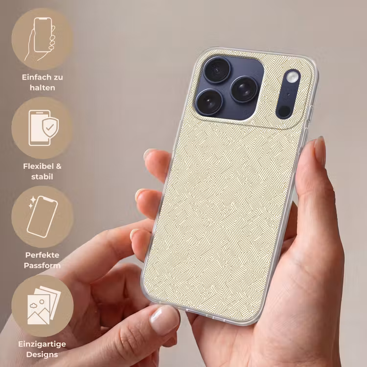 Geometrisch - Lijnen - Groen Telefoonhoesje iPhone 17 Pro klein 878 -sfeer3_DE