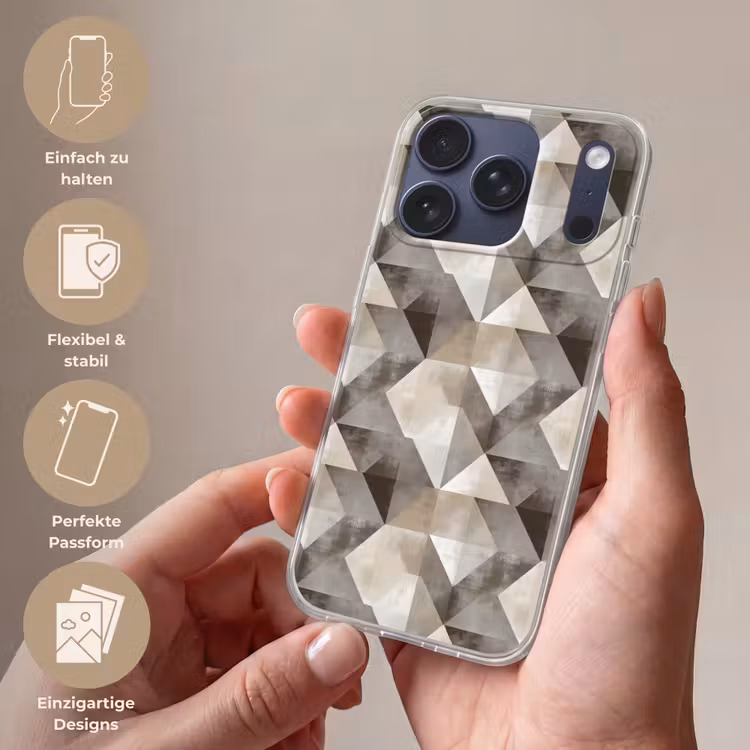 Geometrisch - Motief - Aardetinten Telefoonhoesje iPhone 17 Pro klein 878 -sfeer3_DE