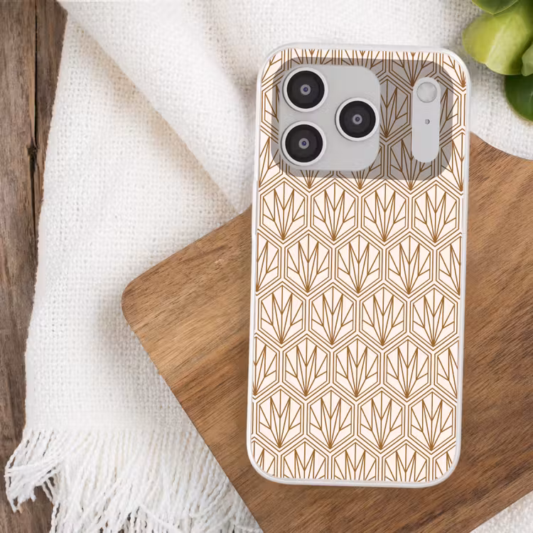 Geometrisch - Patroon - Beige Telefoonhoesje iPhone 17 Pro klein 878 -sfeer1
