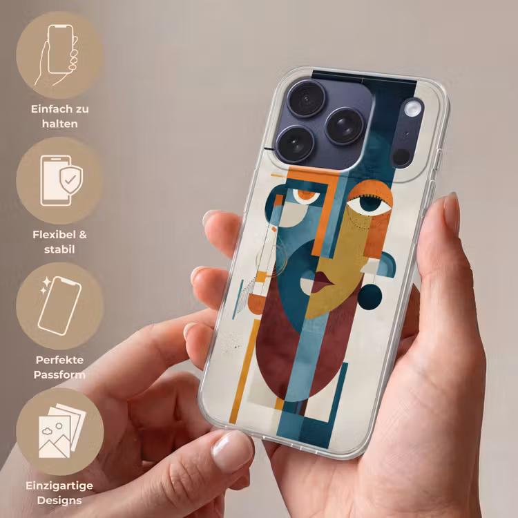 Geometrisch - Strakke vormen - Kleurrijk Telefoonhoesje iPhone 17 Pro klein -sfeer3_DE