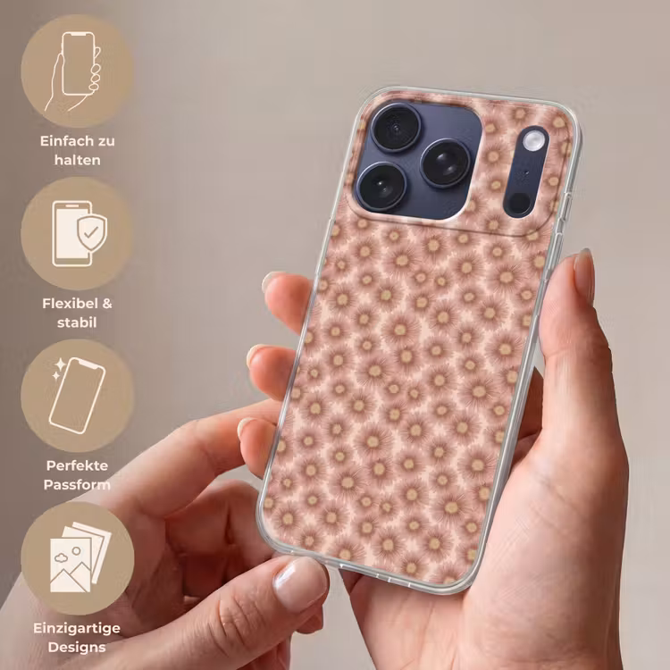 Gerbera - Bloemen - Roze Telefoonhoesje iPhone 17 Pro klein 878 -sfeer3_DE