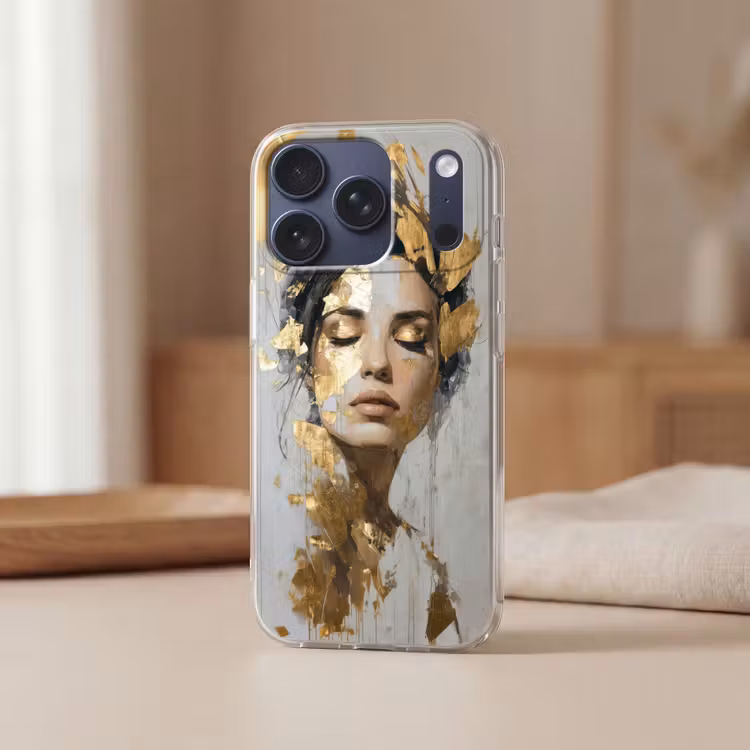 Sierlijk - Vrouw - Goud - Ogen Telefoonhoesje iPhone 17 Pro klein -sfeer2