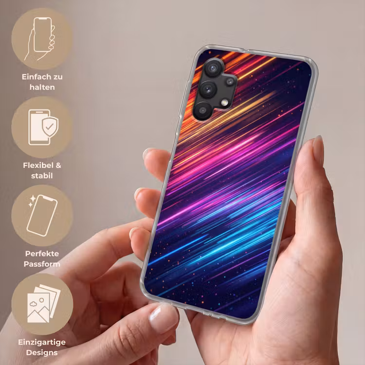 Snelheid - Kosmos - Kleurrijk Telefoonhoesje Samsung Galaxy A32 5G klein -sfeer3_DE