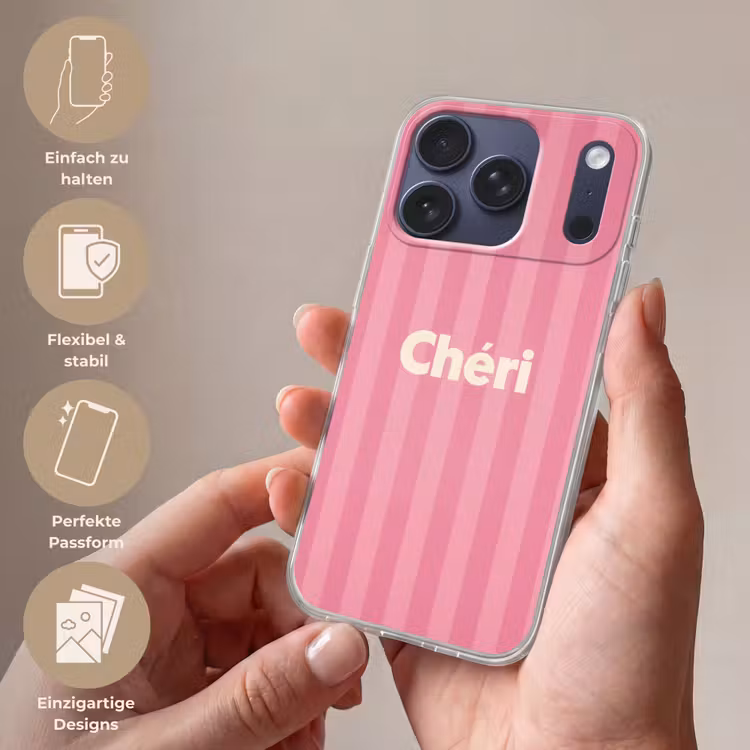 Gestreept - Roze - Chéri Telefoonhoesje iPhone 17 Pro klein -sfeer3_DE