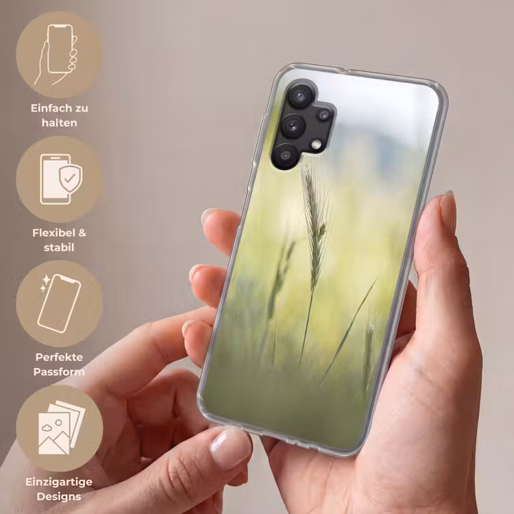 Graan - Aar - Natuur - Groen - Detail Telefoonhoesje Samsung Galaxy A32 5G klein -sfeer3_DE