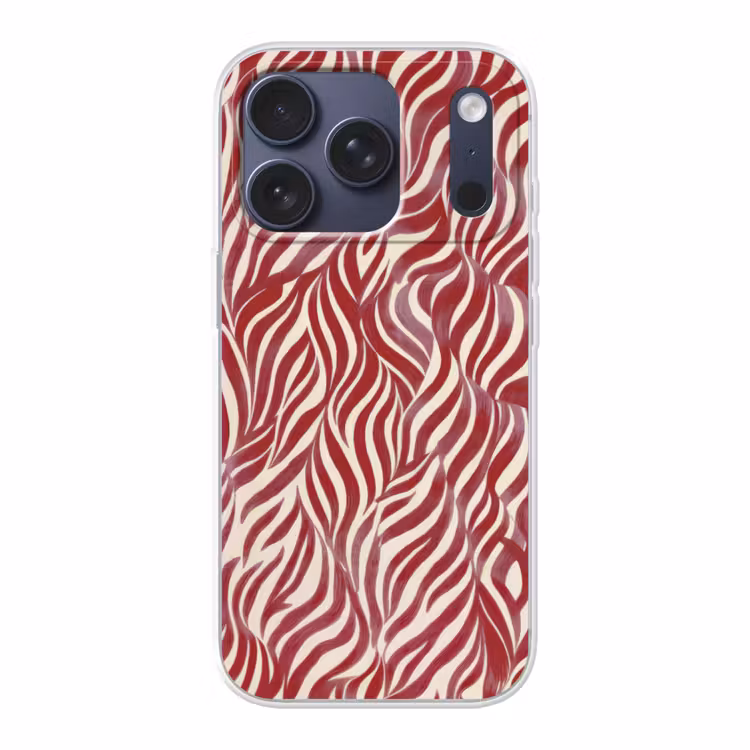 Golvende vormen - Abstract - Rood Telefoonhoesje iPhone 17 Pro klein -3d
