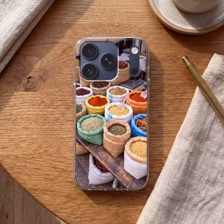 Handyhülle - Gewürze – Beutel – Markt - Kruiden - Zakken - Markt Telefoonhoesje iPhone 17 Pro klein