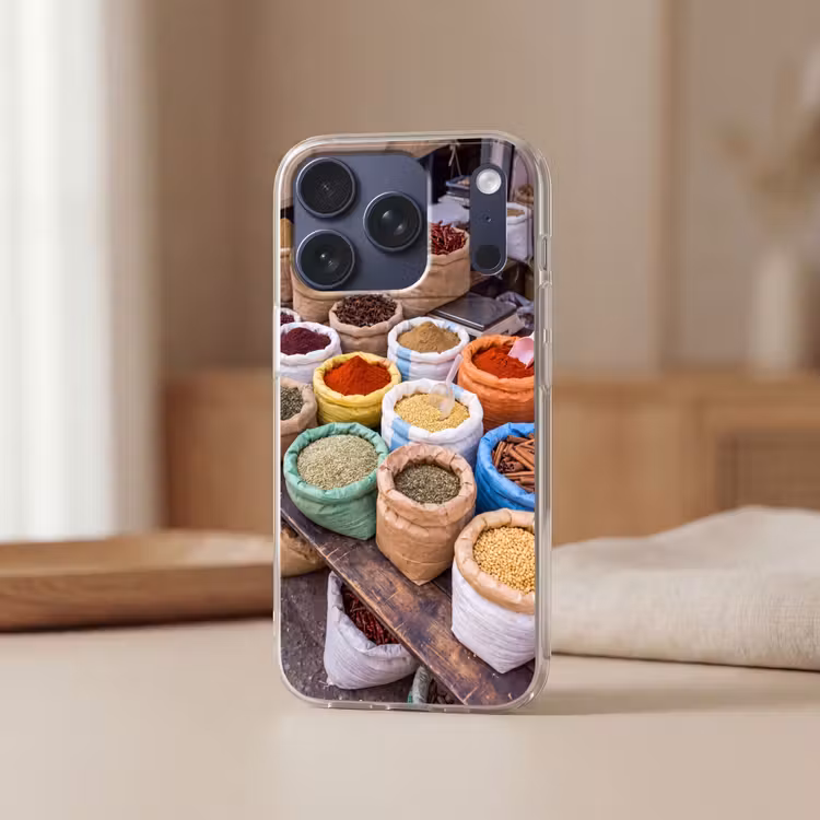 Handyhülle - Gewürze – Beutel – Markt - Kruiden - Zakken - Markt Telefoonhoesje iPhone 17 Pro klein