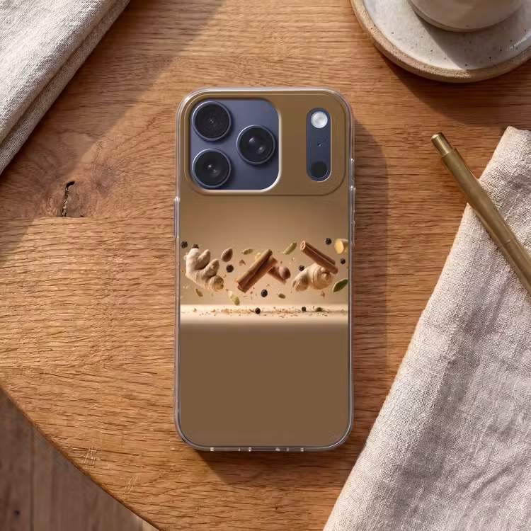 Specerijen - Zweven dynamisch - Geurassociaties Telefoonhoesje iPhone 17 Pro klein -sfeer1