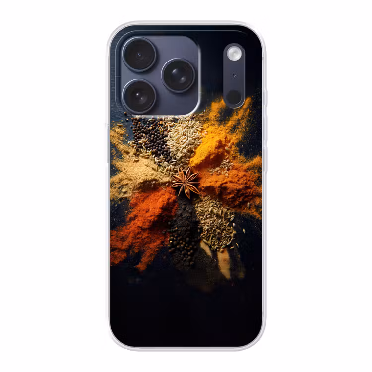 Specerijen - Explosie - Oranje Telefoonhoesje iPhone 17 Pro klein -3d