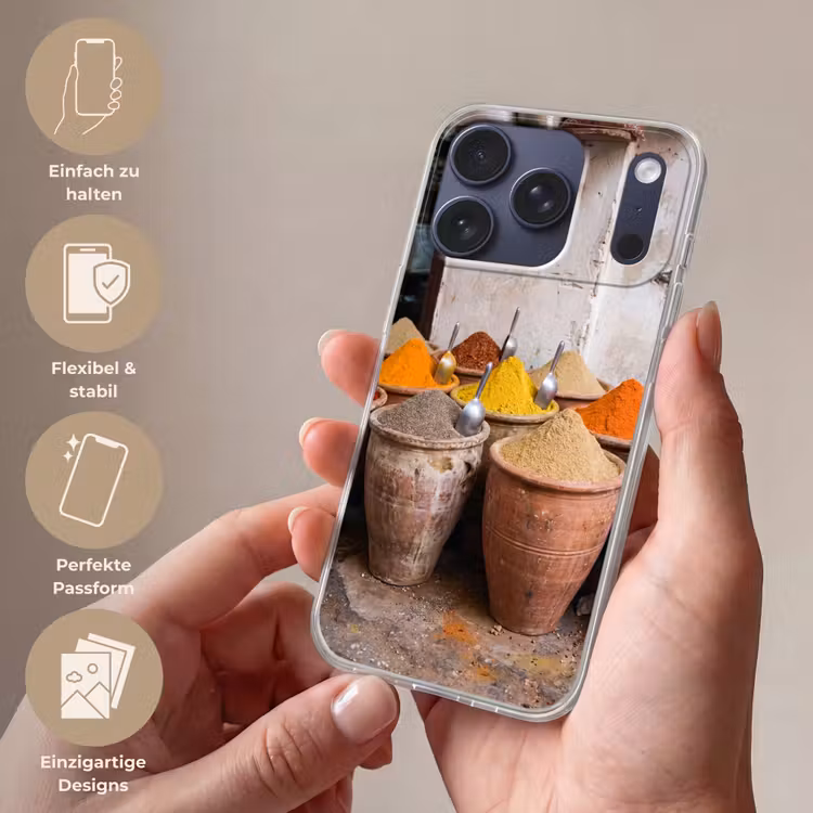 Handyhülle - Gewürze – Gläser – Orientalisch - Kruiden - Potten - Oosters Telefoonhoesje iPhone 17 Pro klein