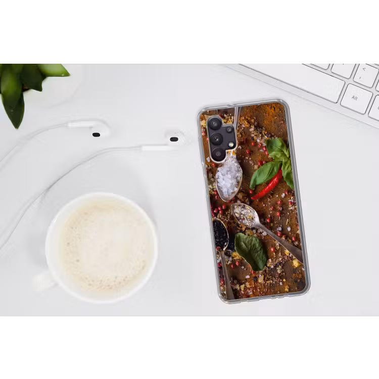 Specerijen - Kruiden - Lepels - Zout - Bruin - Keuken Telefoonhoesje Samsung Galaxy A32 5G klein -oordopA32_5G