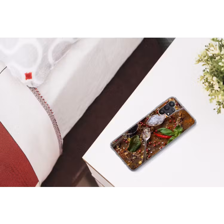 Specerijen - Kruiden - Lepels - Zout - Bruin - Keuken Telefoonhoesje Samsung Galaxy A32 5G klein -kamerA32_5G