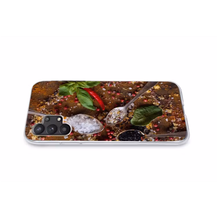 Specerijen - Kruiden - Lepels - Zout - Bruin - Keuken Telefoonhoesje Samsung Galaxy A32 5G klein -liggendA32_5G